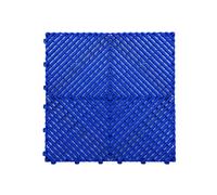 Nicoman Heavy Duty Vented Interlocking Garage Tiles - 40Cm X 40Cm - Blue - Pack Of 30