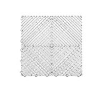 Nicoman Heavy Duty Vented Interlocking Garage Tiles - 40Cm X 40Cm - White - Pack Of 15