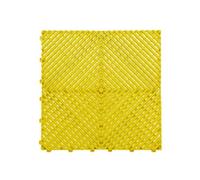 (Yellow, Pack of 30) Modular Interlocking Ribbed Garage Flooring Tiles