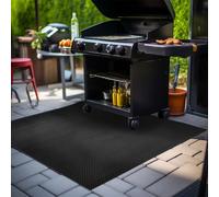 Nicoman HEX Rubber BBQ Floor Protection Mat 150cm x 90cm in Black | Size: 150 cm x 90 cm Nicoman Black 150 cm x 90 cm