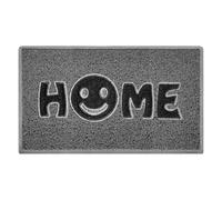 Nicoman Happy Smile Face Home Door Mat｜Welcome Barrier Dirt-Trapper Floor Mat｜Patio Garden Conservatory Doormat｜Indoor Outdoor Smile Matt (Grey with Black)