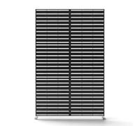 Nicoman Indoor/Outdoor Metal Privacy Screen Panel, Slatted Design, Black | Garden Privacy Screen, Horizontal Slat Pattern, Freestanding, Patio & Backyard Use, Modern Aesthetic, 90x180 cm