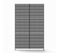 Nicoman Indoor/Outdoor Metal Privacy Screen Panel, Slatted Design, Grey | Garden Privacy Screen, Horizontal Slat Pattern, Freestanding, Patio & Backyard Use, Modern Aesthetic, 90x180 cm