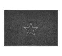 Nicoman Star Embossed Shape Door Mat Dirt Trapper PVC Spaghetti Mat Washable Quick Drying Barrier Doormat-Dark Grey (Watertight Rubber-Back)-X Large (120x80cm)