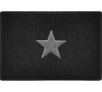 Nicoman STAR Door Mat｜Entrance Barrier Dirt-Trapper Floor Mat｜Patio Garden Conservatory Doormat｜Indoor Outdoor Matt｜Black with Grey Star, Large 90x60cm/3x2ft