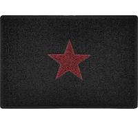 Nicoman Inlay STAR Doormat - Black with Red Star - 60cm x 40cm
