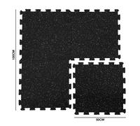 Nicoman Interlocking 100% Rubber Gym Flooring Mat 50cm x 50cm - 6mm Thick - Pack of 4