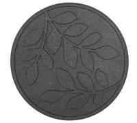 Nicoman Leaf Garden Stepping Stone Recycled Rubber Steps Hard Wearing Heavy Duty Outdoor Pathway Tiles - (Grey, Dia.46cm, Set of 4)