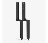 Nicoman Metal Fence Post Support Brackets, Pre-Formed Ready-to-Install, Ground Anchor Spikes, Heavy Duty Steel, Outdoor Garden Fence Support Stakes (Pack of 2)