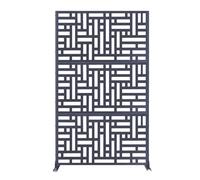 Nicoman Outdoor Privacy Screen with Stand & Ground Stakes - Geometric in Dark Grey | Size: 180 cm x 90 cm Nicoman Dark Grey 180 cm x 90 cm
