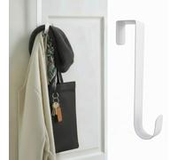 Nicoman Metal Hanger for Door, Over The Door Hook, Space Saving Hanger for Coats, Bags, Towels, No Drill Decoration Holder (White, 38cm)