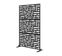 Nicoman Outdoor Privacy Screen with Stand & Ground Stakes - Geometric in Black | Size: 180 cm x 90 cm Nicoman Black 180 cm x 90 cm