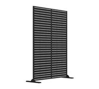 Nicoman Metal Outdoor Privacy Screen with Stand - Metal Slats in Black Nicoman Black