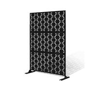 Nicoman Metal Indoor/Outdoor Privacy Screen with Stand 120cm x 180cm - Squares - Black