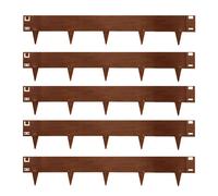 Nicoman Metal Lawn Edging Garden Border - 5 Pieces - Anthracite Grey - 20cm