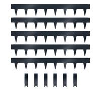 Nicoman Metal Lawn Edging Garden Border with Pegs - 5 Pieces - Anthracite Grey