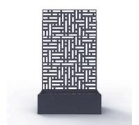 Nicoman Metal Outdoor Privacy Screen With Plant Pot Geometric Garden Divider - Anthracite Grey