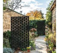 Nicoman Metal Outdoor Privacy Screen with Stand 120cm x 180cm in Black | Size: 120 cm x 180 cm Nicoman Black 120 cm x 180 cm
