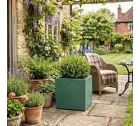 Nicoman Metal Planter 50X50X50Cm Galvanized Steel Cube Planter - Green