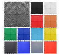 Nicoman Modular Interlocking Ribbed PVC Garage Floor Tiles 40*40*1.8cm Grey