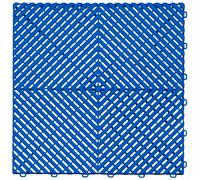 Nicoman Modular Interlocking Ribbed & Solid Garage Floor Tiles - Blue - Vented