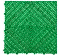 Nicoman Modular Interlocking Ribbed & Solid Garage Floor Tiles - Green - Vented