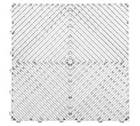 Nicoman Modular Interlocking Ribbed & Solid Garage Floor Tiles - White - Vented