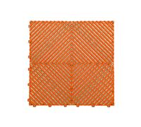 Nicoman Modular Interlocking Ribbed Vented Garage Floor Tiles - Orange