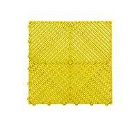 Nicoman Modular Interlocking Ribbed Vented Garage Floor Tiles - Yellow