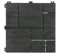Nicoman Mosaic Composite Interlocking Decking Tiles - Dark Grey - Pack of 10