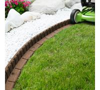 Nicoman Mower Edge Garden Border 1.2m - Lawnmower Friendly - Brown