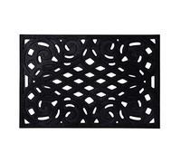 Nicoman Outdoor Doormat Decorative Stair Mats Heavy Duty Drainage Dirt Trapper Porch Rubber Skid Proof Anti Slip - (Large, Black-Bold, 90 x 60cm)