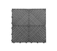 Nicoman Pack of 10 Modular Vented Garage Tiles - Grey