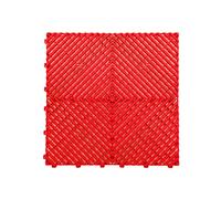Nicoman Pack of 10 Modular Vented Garage Tiles - Red