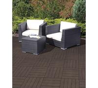 Nicoman Pack of 40 Cosmo Garden Patio Cosmopolitan Interlocking Decking Tiles in Brown | Size: 1 Pack Nicoman Brown 1 Pack