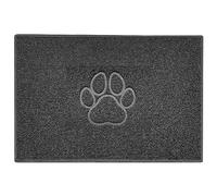 Nicoman Paw Embossed Shape Door Mat Dirt Trapper PVC Spaghetti Mat Washable Quick Drying Barrier Doormat-Dark Grey (Watertight Rubber-Back)-X Large (120x80cm)