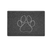 Nicoman Paw Embossed Shape Door Mat Dirt Trapper PVC Spaghetti Mat Washable Quick Drying Barrier Doormat-Dark Grey (Drainage Open-Back)-Small (60x40cm)