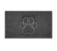 Nicoman Paw Embossed Shape Door Mat Dirt Trapper PVC Spaghetti Mat Washable Quick Drying Barrier Doormat-Dark Grey (Drainage Open-Back)-Medium (75x44cm)