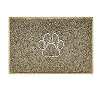 Nicoman Paw Embossed Shape Indoor Outdoor Dirt-Trapper Door Mat Washable Barrier Heavy Duty Doormat - (Watertight Rubber-Back, Large, Beige, 90 x 60cm)