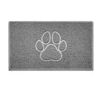 Nicoman Paw Embossed Shape Indoor Outdoor Dirt-Trapper Door Mat Washable Barrier Heavy Duty Doormat - (Watertight Rubber-Back, Medium, Grey, 75 x 44cm)