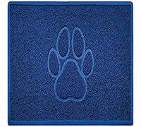 Nicoman Paw Embossed Shape Indoor Outdoor Dirt-Trapper Door Mat Washable Barrier Heavy Duty Doormat - (Watertight Rubber-Back, Medium, Blue, 75 x 44cm)