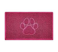 Nicoman Paw Embossed Shape Indoor Outdoor Dirt-Trapper Door Mat Washable Barrier Heavy Duty Doormat - (Watertight Rubber-Back, Medium, Pink, 75 x 44cm)