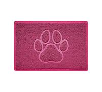 Nicoman Paw Embossed Shape Indoor Outdoor Dirt-Trapper Door Mat Washable Barrier Heavy Duty Doormat - (Watertight Rubber-Back, Small, Pink, 60 x 40cm)
