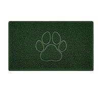 Nicoman Paw Embossed Shape Indoor Outdoor Dirt-Trapper Door Mat Washable Barrier Heavy Duty Doormat - (Watertight Rubber-Back, Medium, Green, 75 x 44cm)