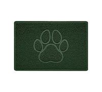 Nicoman Paw Embossed Shape Indoor Outdoor Dirt-Trapper Door Mat Washable Barrier Heavy Duty Doormat - (Watertight Rubber-Back, Small, Green, 60 x 40cm)