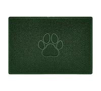 Nicoman Paw Embossed Shape Indoor Outdoor Dirt-Trapper Door Mat Washable Barrier Heavy Duty Doormat - (Watertight Rubber-Back, Large, Green, 90 x 60cm)