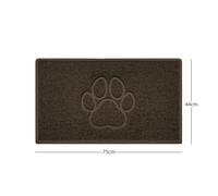 Nicoman "Paw Print" Embossed Loofah Textured Spaghetti Door Mat - Brown - 75cm x 44cm - No (Suitable for Outdoors)