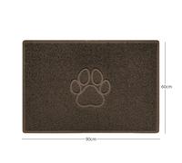 Nicoman "Paw Print" Embossed Loofah Textured Spaghetti Door Mat - Brown - 90cm x 60cm - Yes (Suitable for Indoors)
