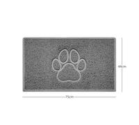 Nicoman Paw Embossed Shape Indoor Outdoor Dirt-Trapper Door Mat Washable Barrier Heavy Duty Doormat - (Watertight Rubber-Back, Medium, Grey, 75 x 44cm)