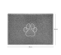 Nicoman "Paw Print" Embossed Loofah Textured Spaghetti Door Mat - Grey - 90cm x 60cm - Yes (Suitable for Indoors)